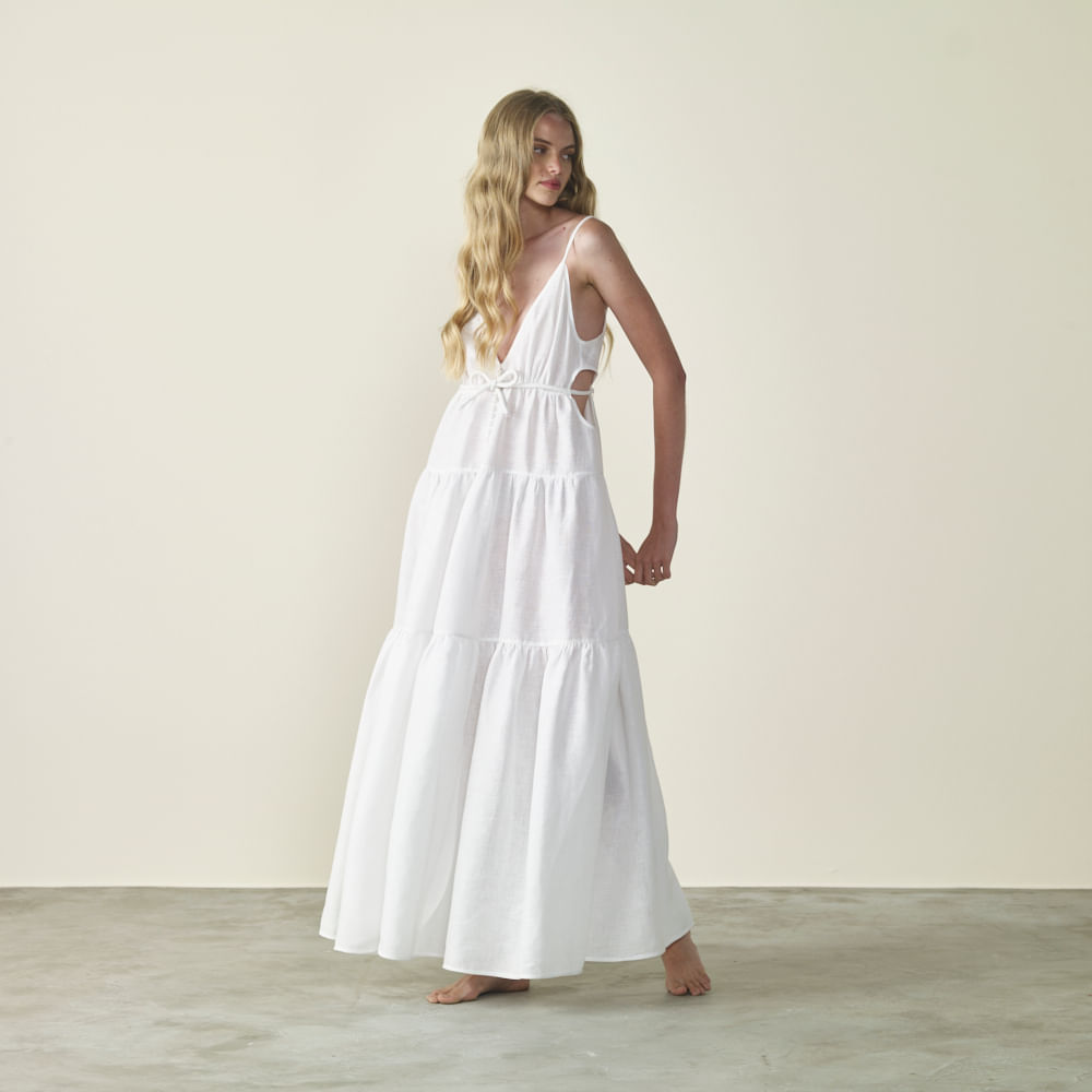 Pure Linen Strap Dress - Paula Raia