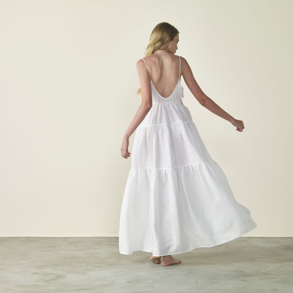 Pure Linen Strap Dress - Paula Raia - Trousseau - Mobile