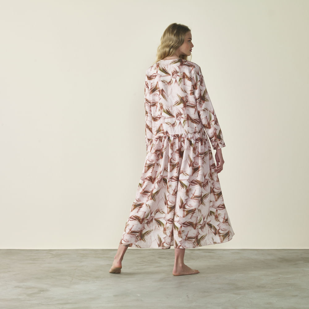 Anturios Long Sleeve Linen Dress - Paula Raia